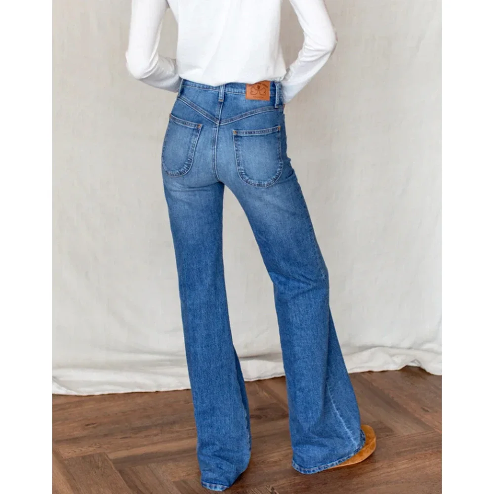 Emerson Fry Twin Doves Treasure Jeans Womens Size 28 "Bell" Flared Leg Stardust - Picture 2 of 16